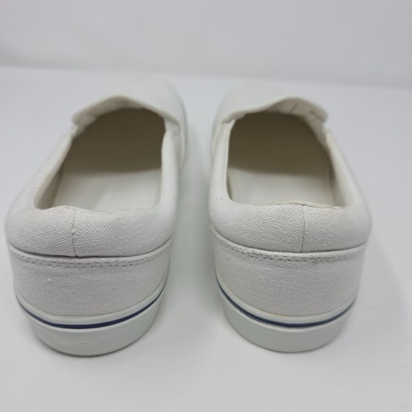 Lands' End Mens 11B White Slip On Casual Sneakers Round Toe Comfort - Picture 4 of 6